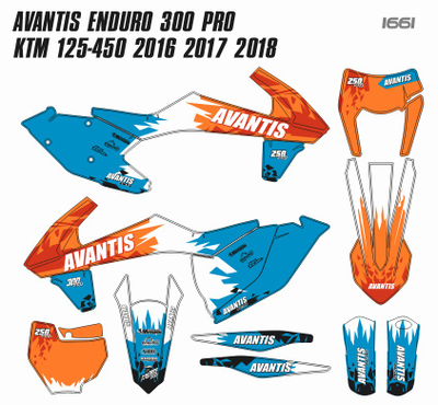 Наклейки AVANTIS ENDURO 21/18 - 250 300 PRO 2018-2020 #1661