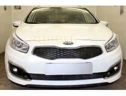Защита радиатора KIA Ceed II 2015-2018 black верх (Luxe, Prestige, Premium)