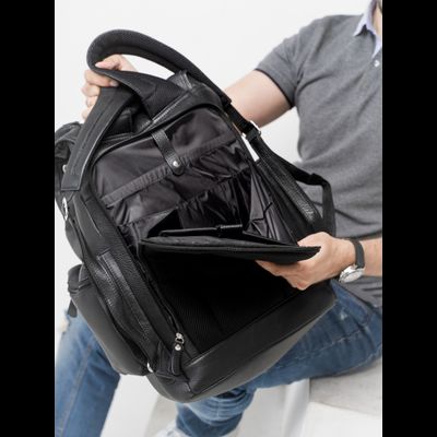 Кожаный рюкзак Voltaggio black (арт. 3091-01)