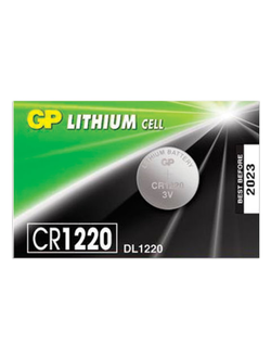 Батарейка GP Lithium, CR1220, литиевая, 1 шт., в блистере (отрывной блок), CR1220RA-7C5