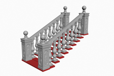 балюстрада балясин BL- 018  на ступеньках лестницы