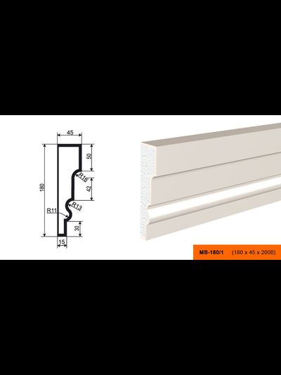 Фасадный молдинг из пенополистирола с покрытием LEPNINAPLAST (Лепнинапласт)  МВ-180/1