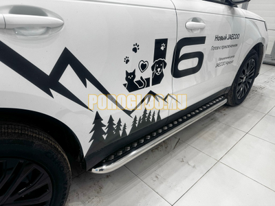 Пороги с накладным листом Папа Тюнинг d53 для JAECOO J6 2026-