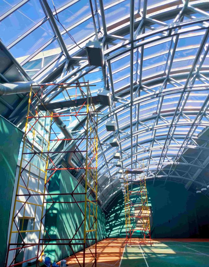 стеклянная крыша стальной каркас