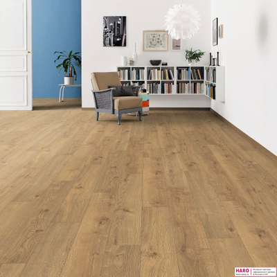 Декор ламината Haro Tritty 100 Дуб Портлэнд Натур 533123 в интерьере комнаты