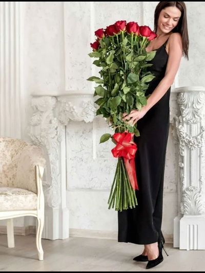 25 голландских роз "макси" (цвет на выбор)