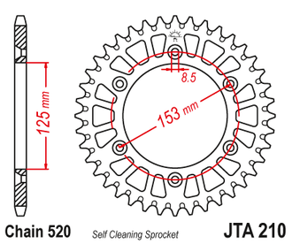 Звезда ведомая алюминиевая JT JTA210.47 (JTA210-47) (A210-47) для Honda Off Road