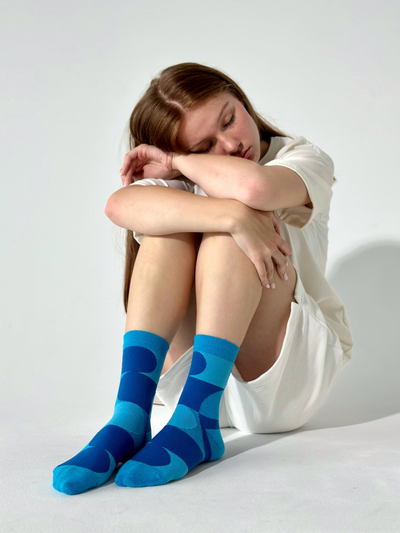 НОСКИ ПРИЯТНО "ГЕОМЕТРИЯ ЯРКО-ГОЛУБАЯ"