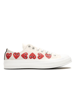 Converse Comme Des Garcons Play Multi Heart с сердечками белые низкие 162975C