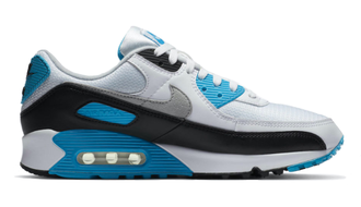 Nike Air Max 90 Белые с синим, сетка