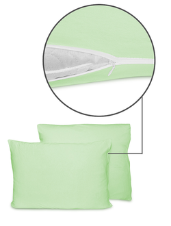 Наволочки Cleo трикотажные на молнии 50х70 100% хлопок (2шт.) (салатовый) 57/08