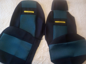 Чехлы для СКАНИЯ 4 серия TOPLINE (1 выс+ 1 низ., 1 ремень) полиэфир (с карманом) черно-зеленые