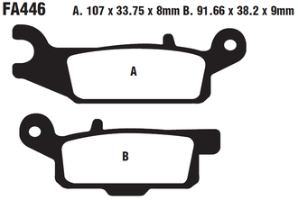 Тормозные колодки EBC FA446R задние правые для Yamaha Grizzly 700/550