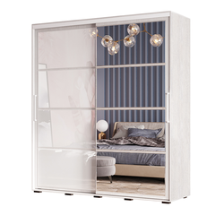 Шкаф-купе Крафт-6 2,0м (лдсп) (Ясень белый), Ш1962хВ2176хГ59