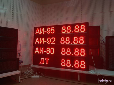 Электронное табло АЗС 210*1330mm (красный)