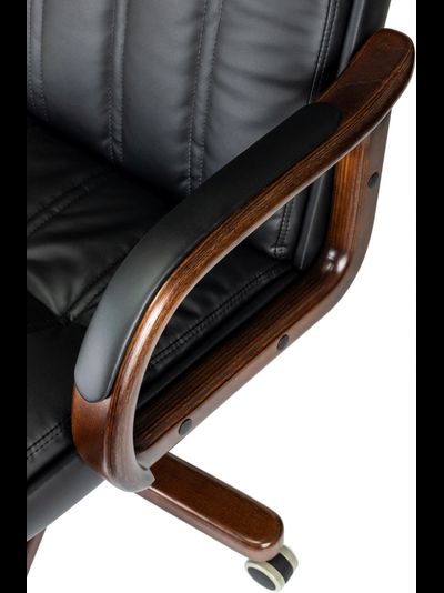 Кресло руководителя Бюрократ T-9932Walnut черный экокожа крестов. металл/дерево