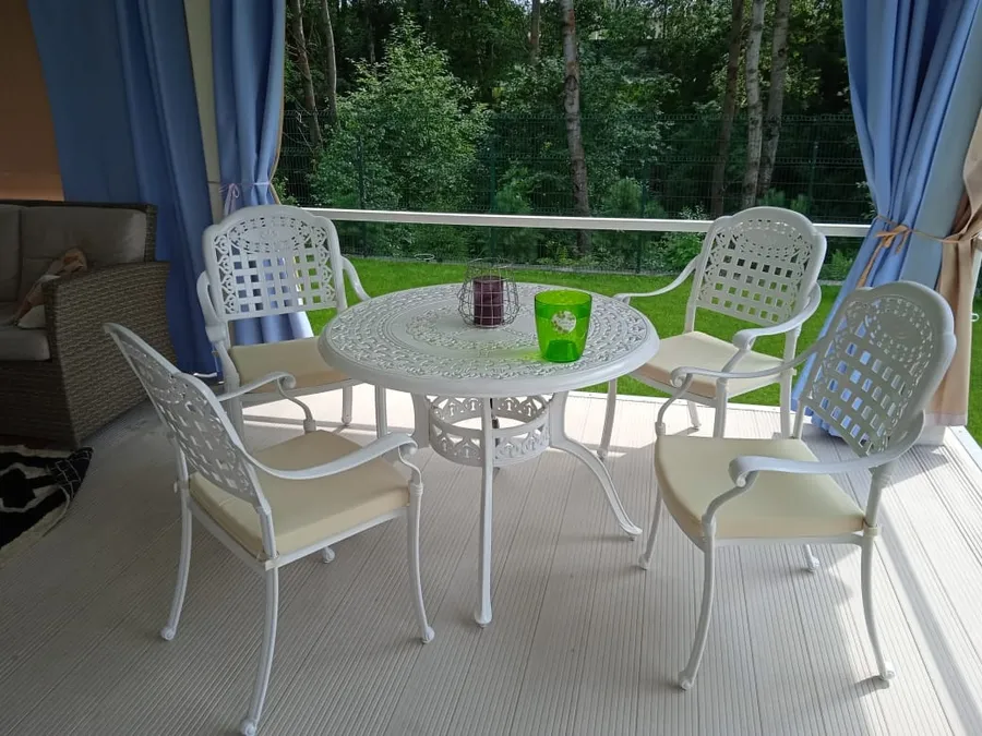 Белый комплект мебели Volcano из литого алюминия в Подмосковье