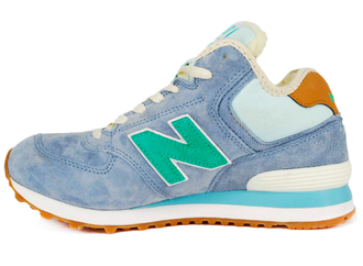 New Balance 574 Высокие сиреневые с зеленым