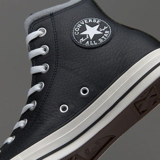 Кеды Converse All Star Leather Black высокие кожаные