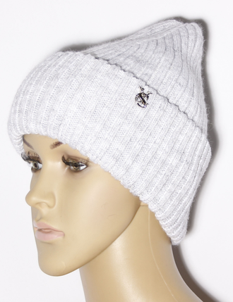 Шапка женская "Резинка" 883 какао, бирюзовая, св.серая, жёлтая, чёрная, пудра, серо-голубая, серая