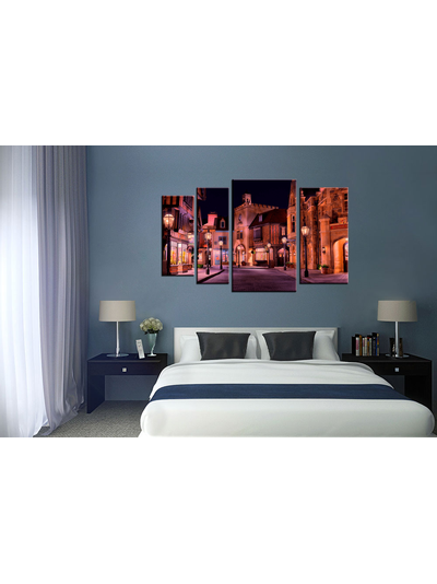 Модульная картина &quot;По ночной улочке&quot;