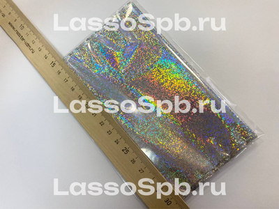 Трансферная поталь Серебро Голография Точки 15 см х 1 м