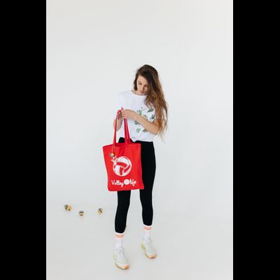 Холщовая сумка красная "МЯЧ"