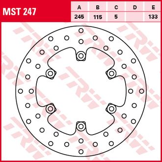 Тормозной диск передний/задний MST247 для Yamaha YZF 600/7550/1000, TDM 850/900 // Ducati Monster 400/600/620/695/750/800/900/916/1000 // MBK // Voxan // Laverda