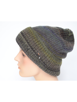 Зеленая вязаная шапка с отворотом Vizio Италия 110 CRY фото