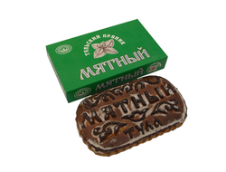 Тульский пряник Мятный с черничной начинкой  в коробке 300 гр.