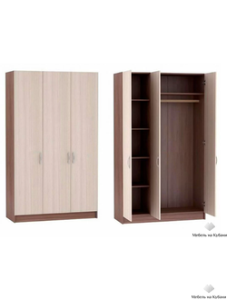 Бася (Басса) ШК 557 шкаф 3 ств Ясень шимо темный/Ясень шимо светлый
