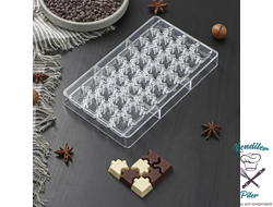 Форма для шоколада и конфет «Пазлы», 32 ячейки, 20×12×2,5 см, ячейка 2×2×0,8 см
