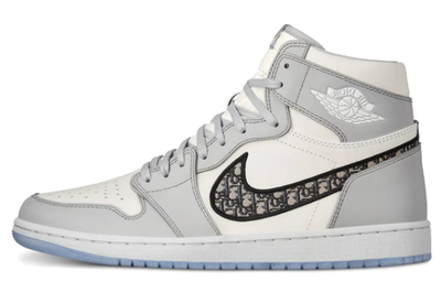 Nike Air Jordan Retro 1 High Dior (серые с белым)