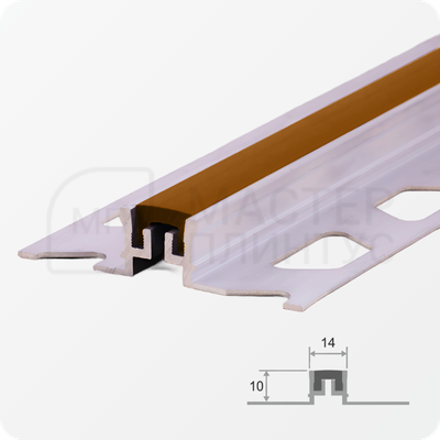 Алюминиевый компенсационный профиль ПО-114 10х2700мм. Коричневый