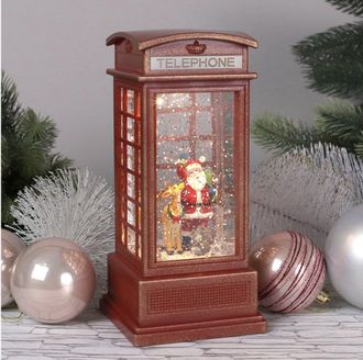 Новогодний фонарик «Телефонная будка» 20см*10см*10см