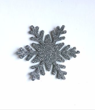 Снежинка из глиттерного фоамирана 5.5 см, цвет серый