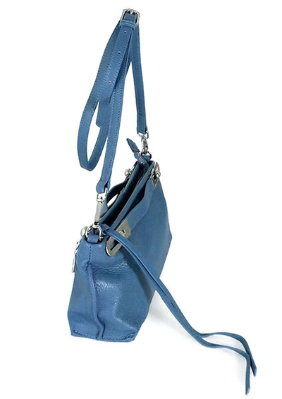 (АРТИКУЛ: 9715) СУМКА ЖЕНСКАЯ НЕБОЛЬШАЯ, НАТУРАЛЬНАЯ КОЖА, ГОЛУБАЯ, РЕМЕНЬ ЧЕРЕЗ ПЛЕЧО