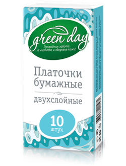 GreenDay Платочки носовые 10шт 2-х слойные