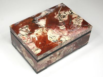 Шкатулка Яшма с крышкой на шарнирах, Россия (109*77*44 мм, 447 г) №26665