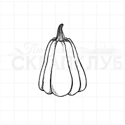 Штамп для скрапбукинга Тыква мускатная, вытянутая.