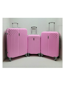 Комплект из 3х чемоданов Корона ABS S,M,L розовый