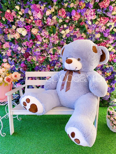 Огромный плюшевый мишка 200 см серый Тони