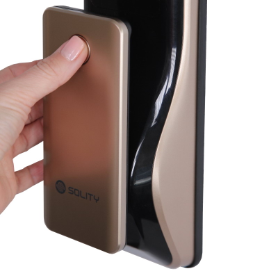 Умный дверной замок с ручкой Solity GP-6000BAK Champagne Gold, Face-ID