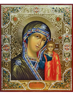 Казанская икона Пресвятой Божией Матери. Рукописная икона