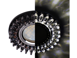 Светильник встраиваемый Ecola MR16 GU5.3 LD1661 Стекло Круг стразы Гребенка подсветка 4K Хром-черный 42x95 SX16RCEFB