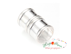 Магнитная застежка "Бамбук"  - 12мм - СВЕТЛОЕ СЕРЕБРО