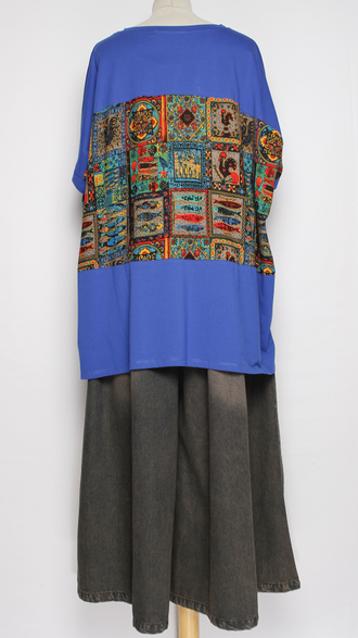 Футболка "КИМОНО МЕКСИКА" синяя до р.56