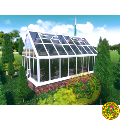 Базовая комплектация теплицы из стекла и алюминия УЭЛЬС размером 3500 х 6000 мм