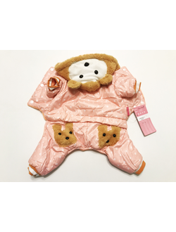 Комбинезон для собаки теплый Мишка розовый