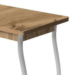 Дуэт 4 Стол обеденный 600*800 раскладной дуб вотан/белый муар 1.1